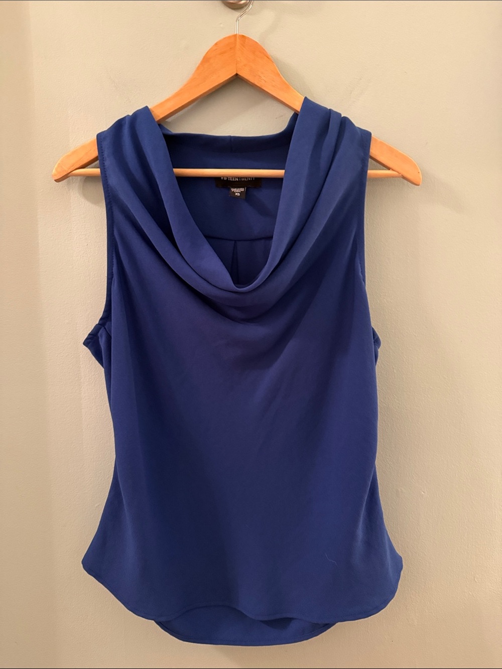 Fifteen Twenty Cowl Neck Sleeveless Top - Blue